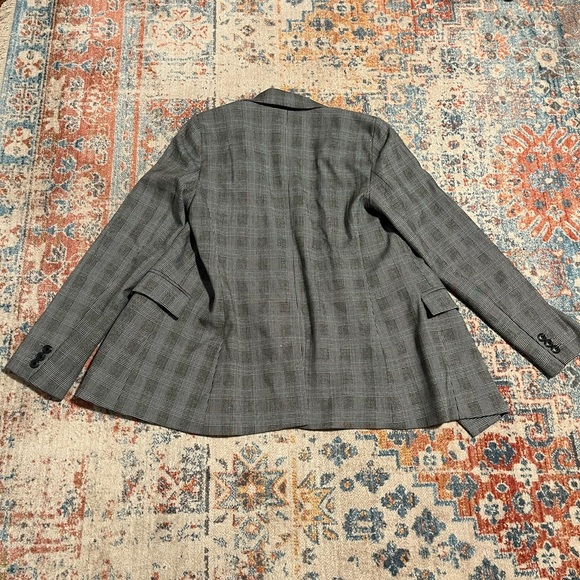 Loft grey plaid double-breasted blazer - Picture 6 of 10